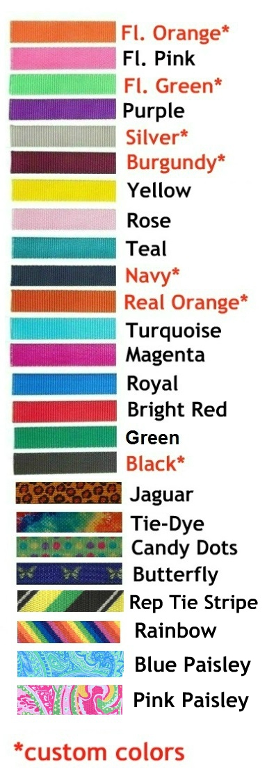 Standard Colors Available Standard Colors